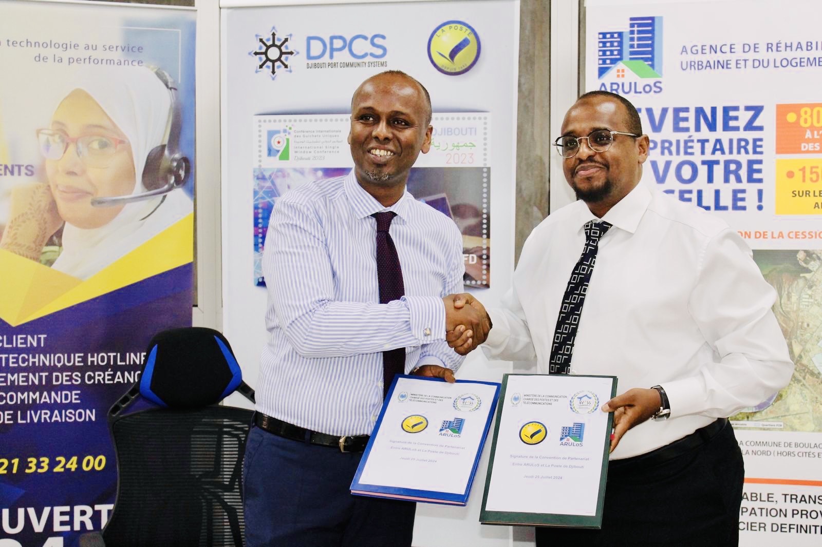 Signature de la Convention de Partenariat entre l'ARULoS et la Poste de Djibouti